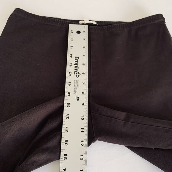 EILEEN FISHER Pants M Brown Stretch Organic Cotton Ankle Side Zip Minimalist - Picture 9 of 11